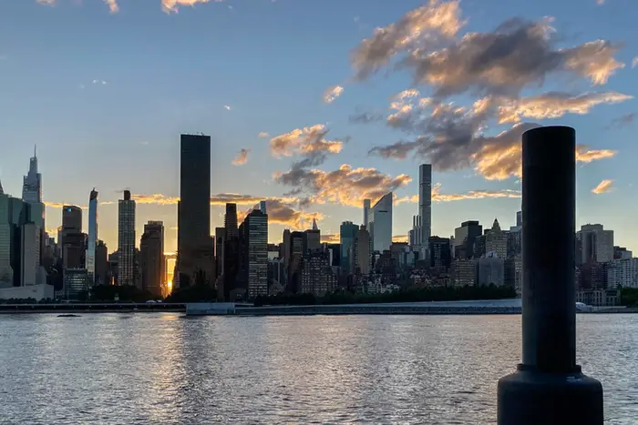 Manhattan seen at sunset